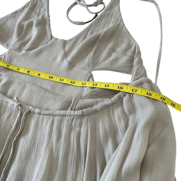 Free People Lille Mini Halter Pocket Dress Stone Medium Bohemian Coastal Cowgirl - Picture 9 of 10